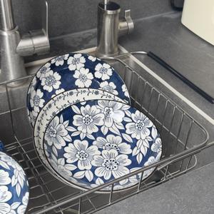 Égouttoir à vaisselle réglable en acier inoxydable Panier de rangement <span class=keywords><strong>extensible</strong></span> pour évier <span class=keywords><strong>Porte</strong></span>-accessoires de cuisine et support de séchage - Product Image 6