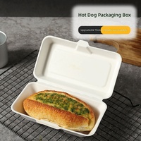 Emballages jetables pour boulangerie à emporter : Boîtes en pulpe moulée pour hot-dogs, hamburgers, croissants et plats prêts à consommer
