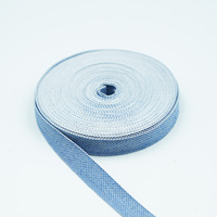 Sangle tissée personnalisée à motif quadrillé fin, texture à carreaux bleus et blancs mélangés, pour sacs et accessoires de mode
