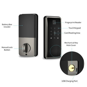 Serrure de porte d'entrée sans clé à pêne dormant intelligent Blue-Tooth WIFI Touchscreen Keypad Key Auto Remote Auto EKey APP Control Front Door Lock - Product Image 6