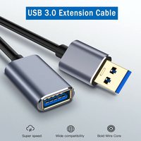 Cable de Extensión USB 3.0 de Alta Calidad de 2 Metros para Proyector y Monitor, Macho a Hembra, Aleación, Alta Velocidad