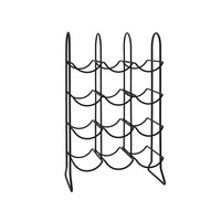 Casier à vin moderne avec support de rangement pour 6 bouteilles de vin, support de comptoir en acier noir fabriqué en métal, support de vin en fil métallique pour bouteille