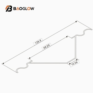 Oferta Especial Personalizada 45 °   Perfil de Aluminio en V para Esquinas, Perfil LED para Techo y Pared, Luz LED de Esquina con Haz Oblicuo - Product Image 3