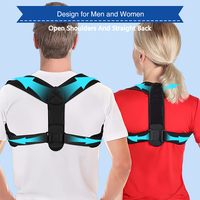 Attelle de posture réglable pour hommes et femmes, en spandex et nylon, à double épaule, pour soulager les douleurs dorsales, sangle élastique pour la posture