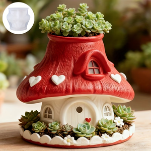 DUMO DIY Mushroom House Flower Pot Silicone Mold: Home Decor Storage and Decoration Silicone Mold - Product Image 2