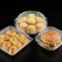 Contenants à emporter en plastique transparent OEM, boîtes à gâteaux jetables en PET, boîte à salade de fruits, conteneur transparent