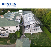 Tente d'atrium en aluminium transparent de luxe pour événements commerciaux, mariages et fêtes en plein air, projet KENTEN USA