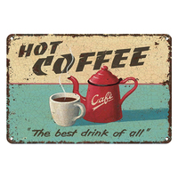 Menu café plaque métallique Vintage signes en étain 20cm X 30cm décor mural rétro pour salon Bar café cuisine maison Restaurant