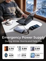 LISEN Nouvelle batterie externe portable avec câble USB C intégré pour iPhone Android, charge rapide, 20000 mAh, batterie externe d'urgence