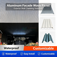 Panneau mural en aluminium côtelé, texture 3D, solution tout-en-un pour le hall d'accueil des bureaux