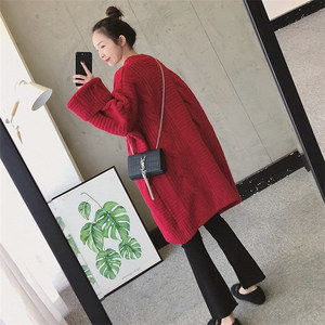 Venta <span class=keywords><strong>al</strong></span> <span class=keywords><strong>por</strong></span> <span class=keywords><strong>mayor</strong></span> tendencia moda coreana invierno grueso de gran tamaño holgado frente abierto cárdigans de palangre de punto suéter largo abrigo para <span class=keywords><strong>mujer</strong></span> - Product Image 5