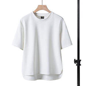 เสื้อยืดผู้ชายแบบเรียบ ผ้าทอ น้ำหนัก 260 กรัม ทรงโอเวอร์ไซส์ ไหล่ตก ผ้าหนา ไม่ยับ สไตล์ลำลอง ใส่ได้ทั้งชายและหญิง ขายส่ง - Product Image 4