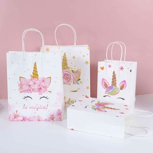 KM China, venta al por mayor, bolsa de regalo de papel personalizada barata, bolsa de regalo con logotipo personalizado, cumpleaños con diseño de <span class=keywords><strong>unicornio</strong></span> - Product Image 3