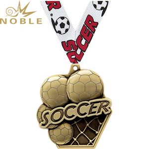 Coupe d'Europe Médailles d'or de football personnalisées en métal - Product Image 3