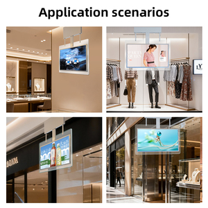 Vente directe usine – Écran LED double face en verre, affichage numérique horizontal, vidéo animée, montage au plafond pour intérieur commercial - Product Image 2