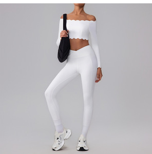 Custom Logo LULU GYM Solid Plus Size High Waist Activewear Sexy Wear Women Sport Bra Yoga Leggings Pants <b>2</b>-<b>Piece</b> <b>Set</b> - Product Image 3