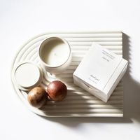 Lilin Aromaterapi Mewah dengan Logo Kustom, Wadah Keramik, Minyak Nabati Alami, Inti Kayu Murni, Lilin Kedelai Beraroma dengan Kotak Hadiah