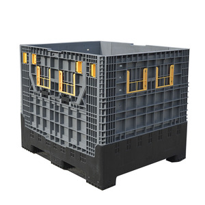 Midwell Heavy duty Large Collapsible Plastic Crate Storage Pallet Box with factory price for sale