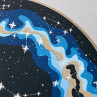 Coffret Cadeau Rond en Carton Personnalisé de Luxe avec Logo, Impression Constellation Premium pour Chocolats, Bonbons, Thé, Bijoux