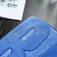 Tapis de bain en mousse à mémoire de forme gaufrée couleur unie, super doux, absorbant l'eau, en polaire corail, antidérapant, écologique et durable