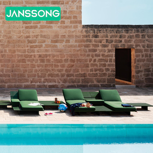 เก้าอี้อาบแดดไม้สักกลางแจ้งทันสมัย โครงอะลูมิเนียม สำหรับชายหาด สระว่ายน้ำ โรงแรม ภายนอกอาคาร สวน ลานบ้าน อพาร์ทเมนต์ และห้องโถง - Product Image 5