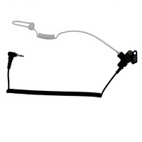 Écouteur intra-auriculaire à tube acoustique avec connecteur 2,5/3,5 mm, écoute unilatérale, avec tube spiralé transparent ou noir, pour talkie-walkie