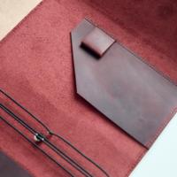 Couverture de carnet A5 en cuir PU rétro avec logo personnalisé, multifonctionnelle, pour journal de voyage, rechargeable, avec porte-stylo