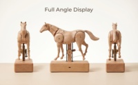 Ornement de cheval automatique en bois massif fait main Jhisen, cadeau d'entreprise pour anniversaire et Noël, décoration de bureau et de maison