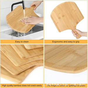 Support à pizza en bambou, plateau de rangement multi-niveaux pour pain et croûtes de pizza, couleur bois naturel, style simple - Product Image 3