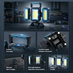 Foldable&amp;Rotatable Magnetic <strong>LED</strong> Work Light with 4400mAhBattery PortableWork Lights For, Car Repair, Construction, Emergency Use - Product Image 2