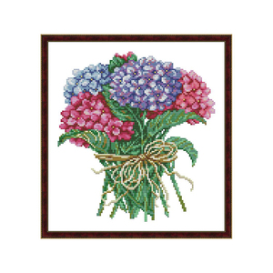 Kit de <span class=keywords><strong>Broderie</strong></span> Point de Croix Motif Bouquet d'Hortensias HD, Tissu <span class=keywords><strong>Aida</strong></span> Pré-imprimé ou à Broder Soi-même 16/14/11CT, Ensemble de <span class=keywords><strong>Broderie</strong></span> Manuelle DIY, <span class=keywords><strong>Toile</strong></span> pour Point d'Aiguille - Product Image 1