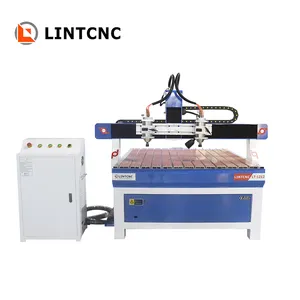 Çift kafa 1212 6012 Cnc Router 4 eksen ahşap alüminyum gravür freze kesme makinesi 2.2kw su soğutma mili ile