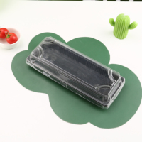 Boîte à lunch bento en plastique noir, conteneur alimentaire jetable avec couvercle anti-buée, plateau empilable pour la restauration