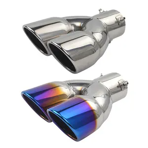 Universal Car Exhaust Muffler Tip Stainless Steel Pipe Chrome Tail Muffler Exhaust Tip Pipe Silver Car Accessories