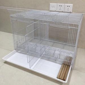 Großer Vogelkäfig aus Akazienholz und Metall, Einfarbiges Design mit Knopfverschluss, für Papageien, Stare und Drosseln, Modell 603, Haustierkäfige - Product Image 5