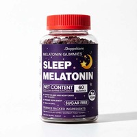 Gummies de mélatonine sans sucre OEM, saveur baies, 60 unités, soutien au sommeil végétalien, marque privée