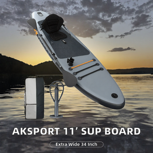 Planche à pagaie <span class=keywords><strong>gonflable</strong></span> AKSPORT <span class=keywords><strong>11</strong></span> |   Système à 3 ailettes en PVC |   Conception extra large de 34 pouces |   Plancher antidérapant |   pour adultes - Product Image 3