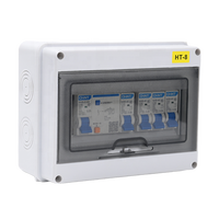 Caja de Distribución Eléctrica Impermeable para Exteriores IP65 de Plástico ABS, Panel de Interruptores MCB, Caja de Distribución Montada en Pared HT 2/3/5/8/12/15/18/24 Vías
