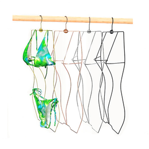 Logo personalizzato per <span class=keywords><strong>bambini</strong></span> abiti da bagno in metallo a forma di corpo Lingerie Bikini costume da bagno appendiabiti in metallo rosa oro filo appendiabiti - Product Image 1