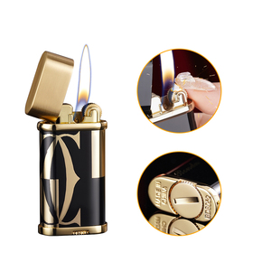 Outdoor Camping Rechargeable Zinc Alloy <strong>Cigarette</strong> <strong>Lighter</strong> Waterproof <strong>LED</strong> Flash Light Butane Refillable Modern Soft Fire Design - Product Image 1
