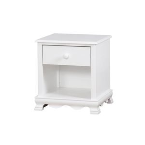 DB Mesita de noche europea antigua de lujo moderna de madera maciza de olmo con estante inferior ensamblado para uso en apartamentos blanco - Product Image 1