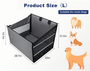 Extenseur de siège arrière pour chiens avec 2 fenêtres <span class=keywords><strong>en</strong></span> maille, siège auto imperméable pour animaux de compagnie avec poche de rangement - Product Image 6