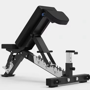 <span class=keywords><strong>Banc</strong></span> de musculation commercial 3-en-1 avec appui-tête, dossier et siège réglables, et roues mobiles pour entraînement de fitness en salle de sport - Product Image 2