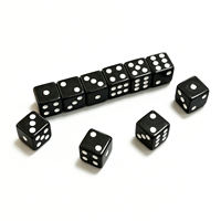 Dés en acrylique colorés standard en gros, 16, 18, 20 mm, coins arrondis, points noirs, points blancs, dés de jeu de casino bon marché