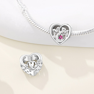 White copper FOREVER heart <b>beaded</b> original niche high-end DIY <b>bracelet</b> for girls - Product Image 5