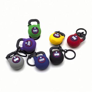 Mini Kettlebell Keychain PVC, Creative Fitness Bag Charm and Backpack Pendant, Novelty Gym <b>Key</b> <b>Ring</b> Promotional Gift - Product Image 2