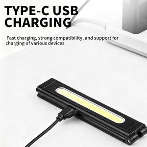 Lampe de poche <span class=keywords><strong>LED</strong></span> rechargeable à 9 modes pliable avec règle d'embout de tournevis Voyant d'avertissement portable pour lampe de travail magnétique d'urgence - Product Image 5