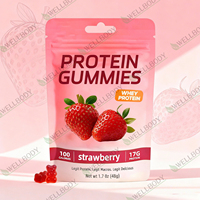 WELLBODY Gummies protéinés originaux végétaliens en sachet, Gummies protéinés pour la remise en forme et Gummies vitamines C, Gummies protéinés au lactosérum
