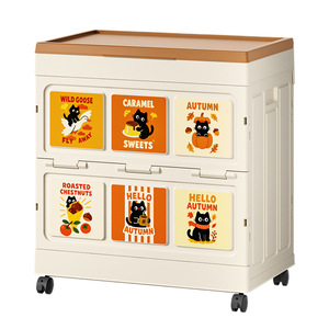 Mobile Storage Cabinet Folding With Wheels Dustproof Organizer Flip Top Simple Design For Home Bedroom Use - Product Image 5