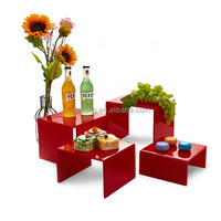 Mini Table de présentation de gâteaux, service de présentation pour banquets, présentoir à desserts en acrylique, 5 pièces